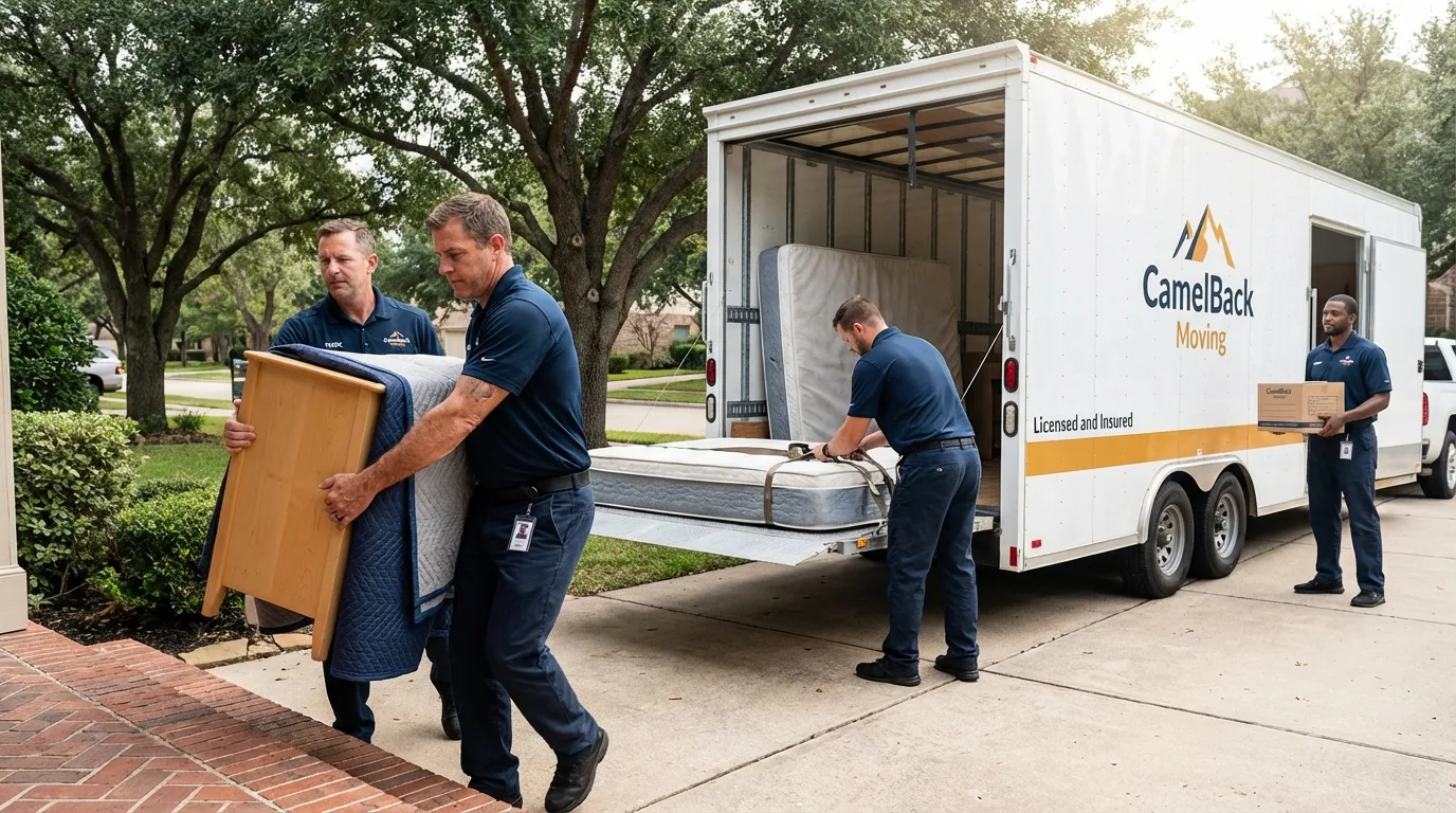 Crew loading residential truck for cross-state move from Port Jervis, NY