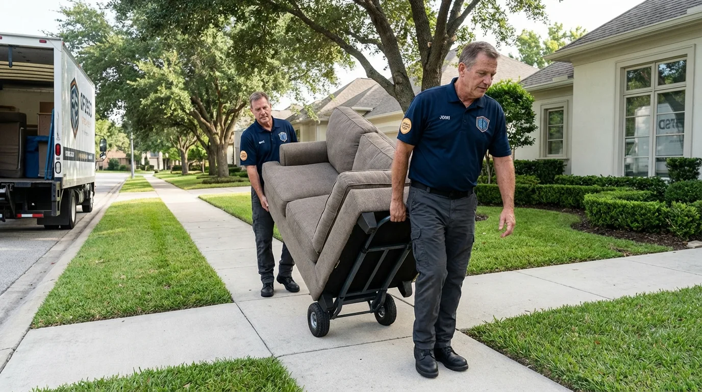 Local residential moving crew loading furniture in Port Jervis, NY