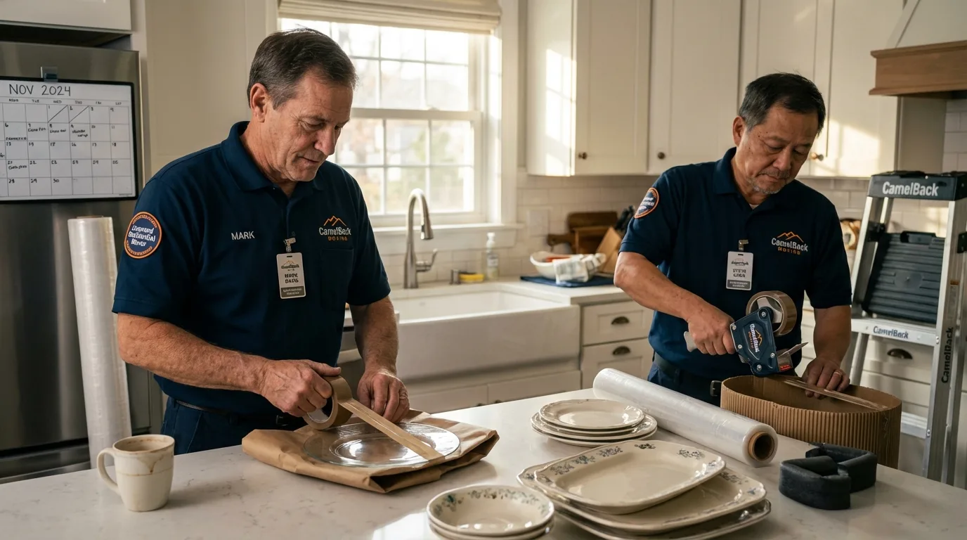 Professional crew packing kitchen dishware in Port Jervis, NY